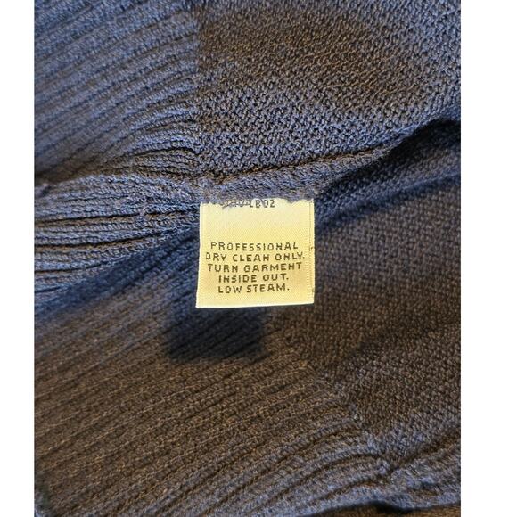 St John Santana Knit Navy Cable Zip Cardigan Jacket Sweater Size 12 USA - Picture 7 of 7